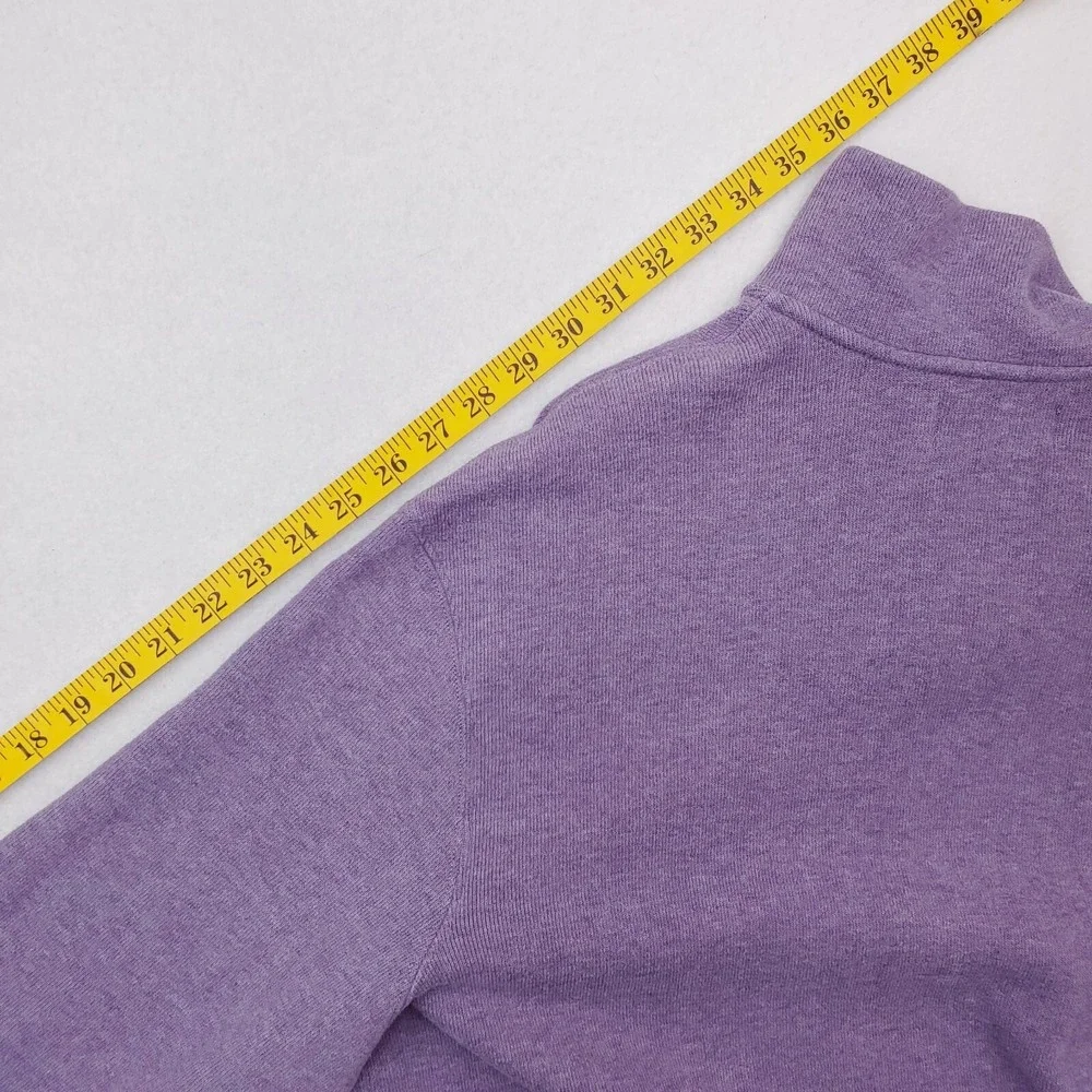 Polo Ralph Lauren Sweater Mens XXL Purple Quarter Zip Pullover Orange Small Pony